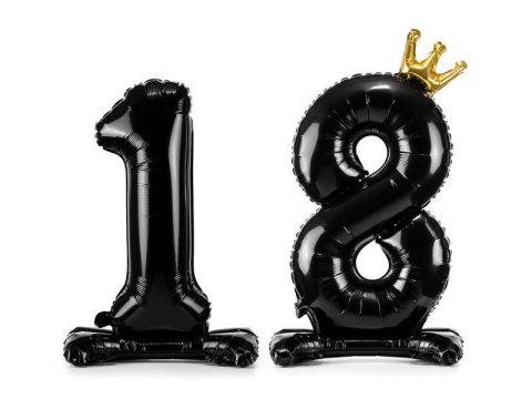 Stojący balon foliowy liczba 18 urodziny, 84 cm, czarny Partydeco Stojący balon foliowy liczba 18 urodziny, 84 cm, czarny Partydeco