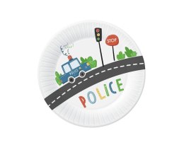 Talerzyki papierowe Policja 18 cm, 6 szt. Godan
