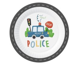 Talerzyki papierowe Policja 23 cm, 6 szt. Godan