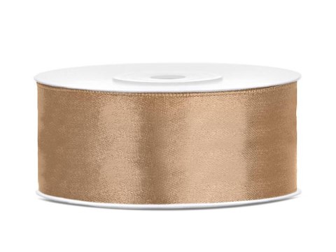 Tasiemka satynowa, wstążka złota 25mm/25m Partydeco Tasiemka satynowa, wstążka złota 25mm/25m Partydeco