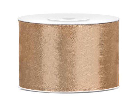 Tasiemka satynowa, wstążka złota 50mm/25m Partydeco Tasiemka satynowa, wstążka złota 50mm/25m Partydeco