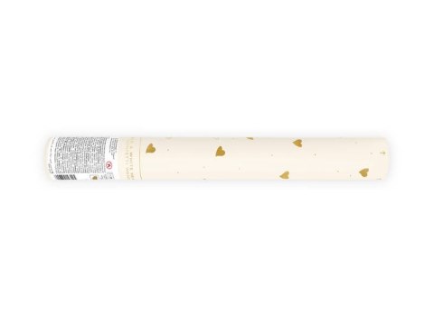 Tuba z sercami biało-złota 35 cm Partydeco Tuba z sercami biało-złota 35 cm Partydeco