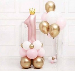 Zestaw balonów 1 różowa CYFRA + BALONY LATEKSOWE VivaParty