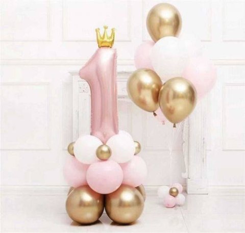 Zestaw balonów 1 różowa CYFRA + BALONY LATEKSOWE VivaParty Zestaw balonów 1 różowa CYFRA + BALONY LATEKSOWE VivaParty