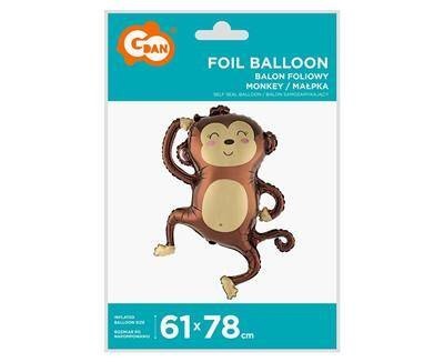 Balon Foliowy Brązowa małpka, dżungla Safari 61 x 78 cm Godan Balon Foliowy Brązowa małpka, dżungla Safari 61 x 78 cm Godan