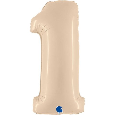 Balon Foliowy Cyfra 1, Satynowa Kremowa 66cm Grabo Grabo Balon Foliowy Cyfra 1, Satynowa Kremowa 66cm Grabo Grabo