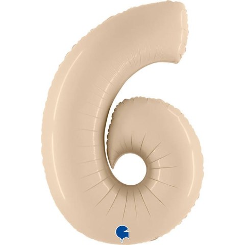 Balon Foliowy Cyfra 6, Satynowa Kremowa 66cm Grabo Grabo Balon Foliowy Cyfra 6, Satynowa Kremowa 66cm Grabo Grabo