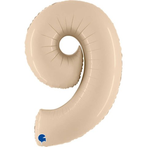 Balon Foliowy Cyfra 9, Satynowa Kremowa 66cm Grabo Grabo Balon Foliowy Cyfra 9, Satynowa Kremowa 66cm Grabo Grabo