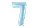 Balon foliowy Cyfra 7, 86cm, jasny niebieski Partydeco