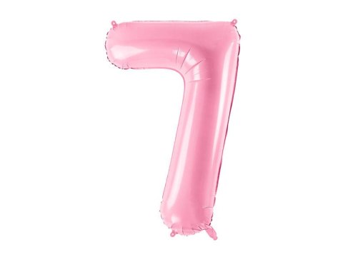 Balon foliowy Cyfra 7, 86cm, różowy Partydeco Balon foliowy Cyfra 7, 86cm, różowy Partydeco