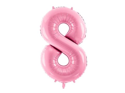 Balon foliowy Cyfra 8, 86cm, różowy Partydeco Balon foliowy Cyfra 8, 86cm, różowy Partydeco