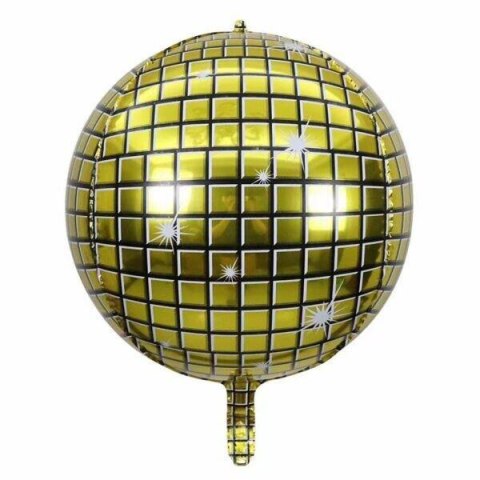Balon foliowy Kula dyskotekowa, złota, 55cm VivaParty Balon foliowy Kula dyskotekowa, złota, 55cm VivaParty