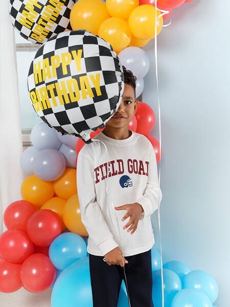 Balon foliowy Szachownica Happy Birthday, 45 cm Partydeco Balon foliowy Szachownica Happy Birthday, 45 cm Partydeco