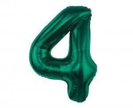 Balon foliowy, cyfra 4, zieleń butelkowa, 85 cm Godan