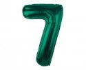 Balon foliowy, cyfra 7, zieleń butelkowa, 85 cm Godan