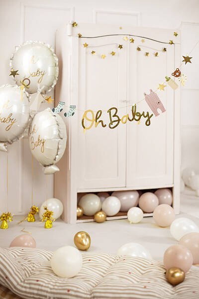 Balon foliowy na Baby Shower "Oh Baby", 53x69 cm Partydeco Balon foliowy na Baby Shower "Oh Baby", 53x69 cm Partydeco