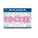 Balon foliowy napis ROCZEK różowy w gwiazdki, 40 cm PartyPal