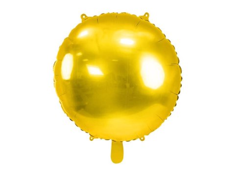 Balon foliowy okrągły Pastylka, złoty, 80 cm Partydeco Balon foliowy okrągły Pastylka, złoty, 80 cm Partydeco