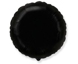 Balon foliowy okrągły, czarny, 46 cm Flexmetal
