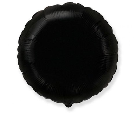 Balon foliowy okrągły, czarny, 46 cm Flexmetal