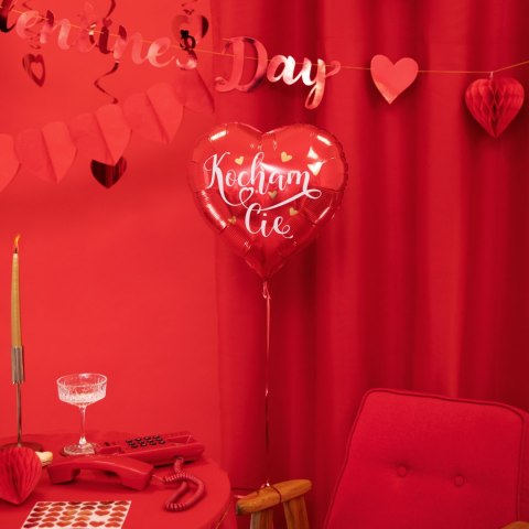 Balon foliowy serce Kocham Cię, 45cm PartyPal Balon foliowy serce Kocham Cię, 45cm PartyPal