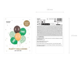 Balony 30 cm, Dinozaur, mix, 6 szt. Partydeco
