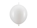 Balony E-Link białe z łącznikiem, 33cm, 20 szt. Partydeco