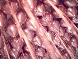 Balony lateksowe Glossy, Chrome, Różowe Złoto, Rose Gold, 45cm, 5 szt. Partydeco