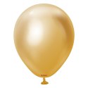 Balony lateksowe Mirror Gold, złoty, 13 cm, 100 szt. Kalisan