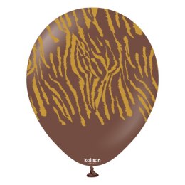 Balony lateksowe Safari Tiger Chocolate Brown, tygrys, brązowy, 30 cm, 25 szt. Kalisan