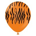 Balony lateksowe Safari Tiger Orange, tygrys, pomarańczowy, 30 cm, 25 szt. Kalisan