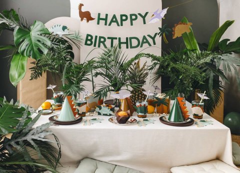 Baner Happy Birthday Dino, 3 m, mix Partydeco Baner Happy Birthday Dino, 3 m, mix Partydeco