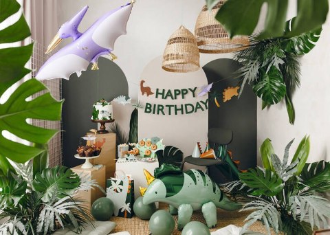 Baner Happy Birthday Dino, 3 m, mix Partydeco Baner Happy Birthday Dino, 3 m, mix Partydeco