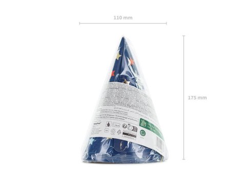 Czapeczki Gwiazdki, 16 cm, 6szt. Partydeco Czapeczki Gwiazdki, 16 cm, 6szt. Partydeco