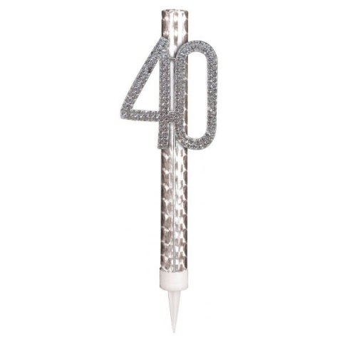 Fontanna, 40 urodziny, srebrna, 15cm Amscan / Anagram Fontanna, 40 urodziny, srebrna, 15cm Amscan / Anagram