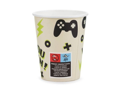 Kubeczki Gamer, 220ml, 6 szt Partydeco Kubeczki Gamer, 220ml, 6 szt Partydeco