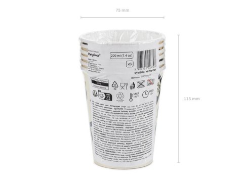 Kubeczki Gamer, 220ml, 6 szt Partydeco Kubeczki Gamer, 220ml, 6 szt Partydeco