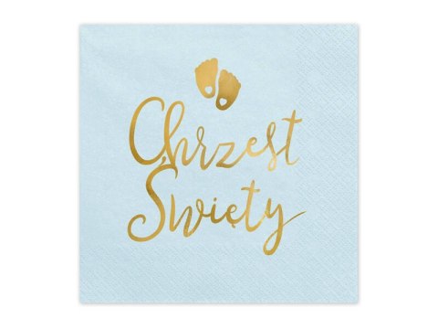 Serwetki Chrzest Święty, niebieskie, 33x33cm, 12 szt. Partydeco Serwetki Chrzest Święty, niebieskie, 33x33cm, 12 szt. Partydeco