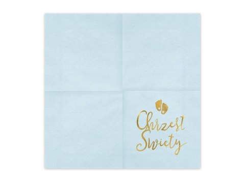 Serwetki Chrzest Święty, niebieskie, 33x33cm, 12 szt. Partydeco Serwetki Chrzest Święty, niebieskie, 33x33cm, 12 szt. Partydeco