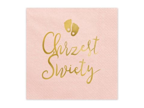 Serwetki Chrzest Święty, różowe, 33x33cm, 12 szt. Partydeco Serwetki Chrzest Święty, różowe, 33x33cm, 12 szt. Partydeco