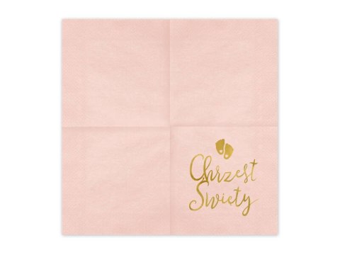 Serwetki Chrzest Święty, różowe, 33x33cm, 12 szt. Partydeco Serwetki Chrzest Święty, różowe, 33x33cm, 12 szt. Partydeco