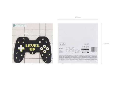 Serwetki papierowe Gamepad, 22.7 x 32 cm, 12 sztuk Partydeco Serwetki papierowe Gamepad, 22.7 x 32 cm, 12 sztuk Partydeco