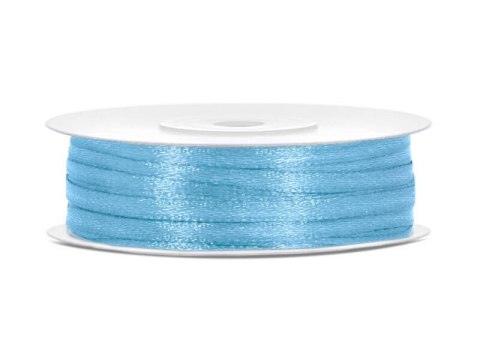 Tasiemka satynowa, wstążka błękitna, 3mm/50m Partydeco Tasiemka satynowa, wstążka błękitna, 3mm/50m Partydeco
