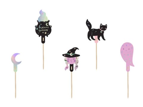 Toppery do babeczek Halloween 14cm 6szt. Partydeco Toppery do babeczek Halloween 14cm 6szt. Partydeco