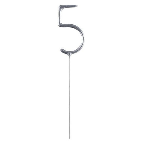 Zimne ognie srebrna cyfra 5, 17cm Amscan / Anagram Zimne ognie srebrna cyfra 5, 17cm Amscan / Anagram