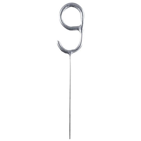 Zimne ognie srebrna cyfra 9, 17cm Amscan / Anagram Zimne ognie srebrna cyfra 9, 17cm Amscan / Anagram