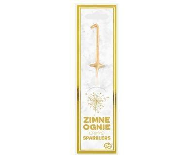 Zimne ognie złota cyfra 1, 17cm Godan Zimne ognie złota cyfra 1, 17cm Godan