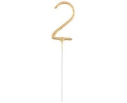 Zimne ognie złota cyfra 2, 17cm Godan