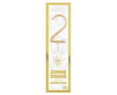 Zimne ognie złota cyfra 2, 17cm Godan Zimne ognie złota cyfra 2, 17cm Godan