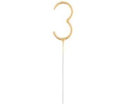 Zimne ognie złota cyfra 3, 17cm Godan